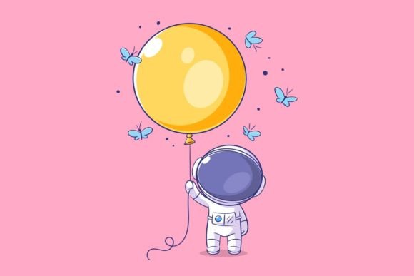 Astronaut Carrying a Yellow Balloon: A Font for Stellar Designs