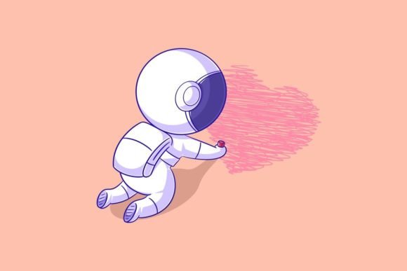 Astronaut Drawing a Red Heart: A Font That Tells a Story