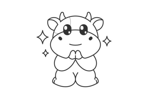 Cute Cow Feeling Sorry and Apologize: A Typeface with Character