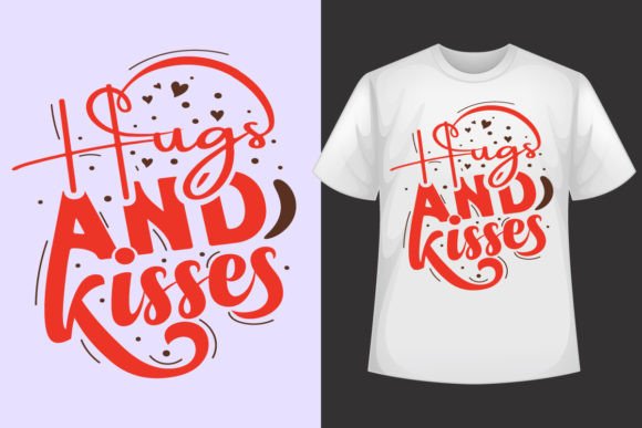 Hugs and Kisses: A T-shirt Design Vector for Valentine's Day