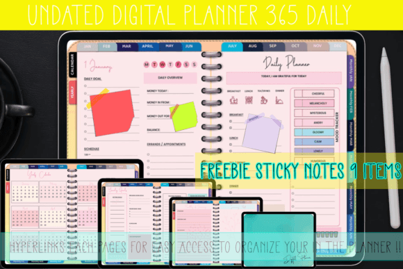 Organize with Style: Your Undated Digital Planner Colorful Theme