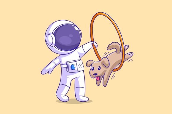 Unleash Playful Energy with Astronaut Playing Jump with Dog